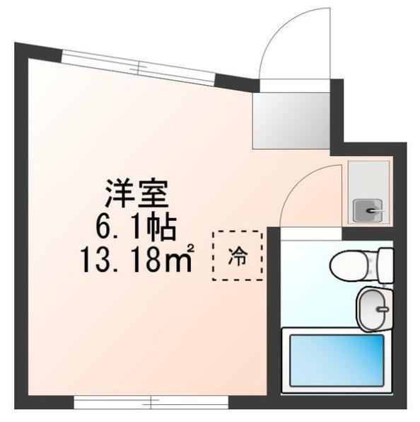 白糸台パークハイツ(ワンルーム/1階)の間取り写真