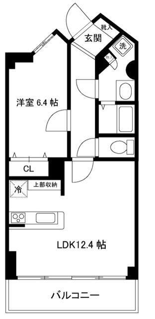 ワコーレ鎌ヶ谷II号館(1LDK/2階)の間取り写真