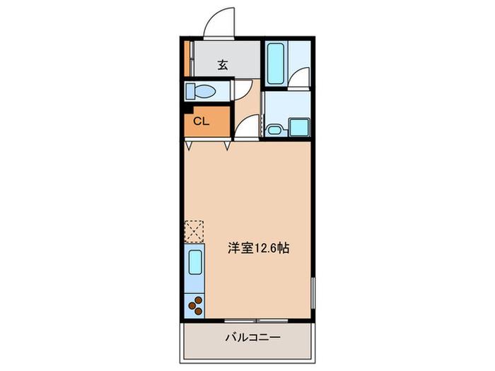 ガーデンテラス柿の木坂(ワンルーム/2階)の間取り写真