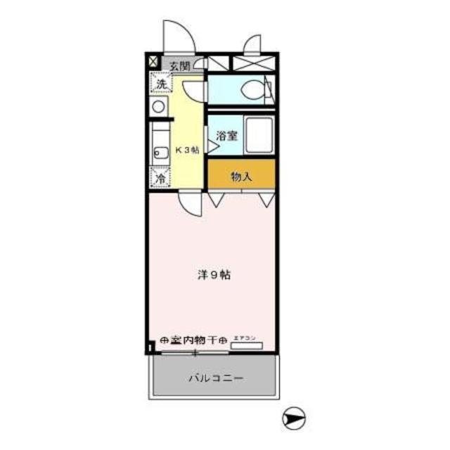 リバービレッジ宝来町(1K/2階)の間取り写真