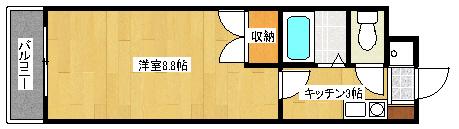 ウイル緑井(1K/1階)の間取り写真