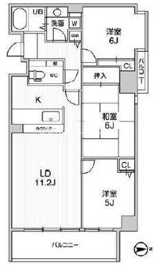 イースタンビル(2LDK/10階)の間取り写真