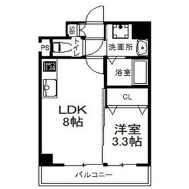 スプランディッド堺東(1LDK/4階)の間取り写真