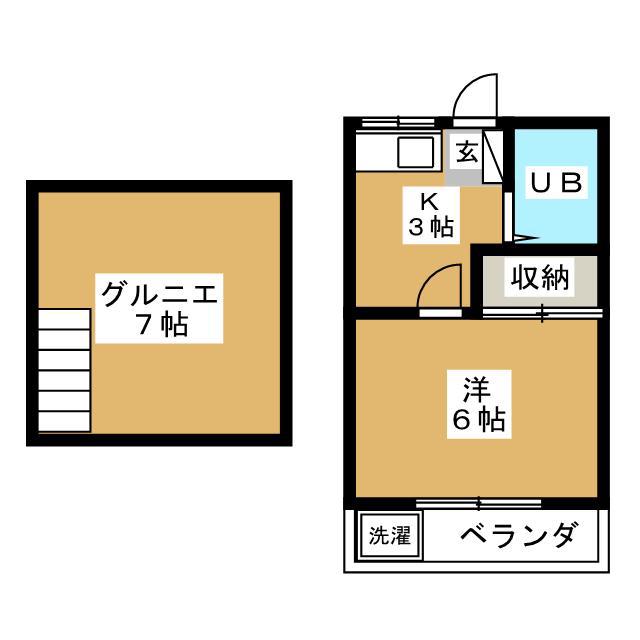 メゾンKJS(1K/2階)の間取り写真