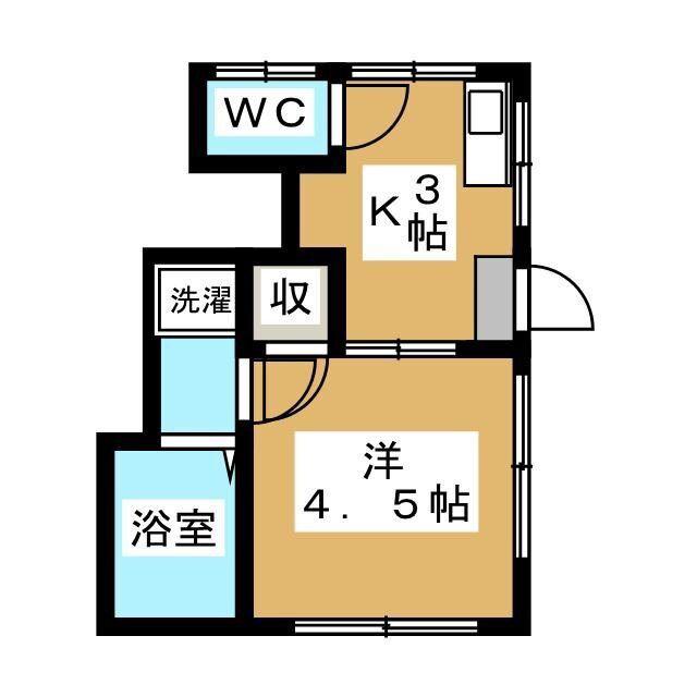 黒部荘A(1K/1階)の間取り写真