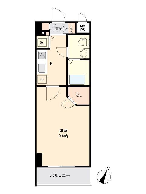 アルカサーノ新杉田(1K/3階)の間取り写真