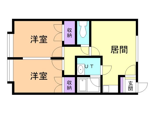 グローリー新生(2DK/2階)の間取り写真