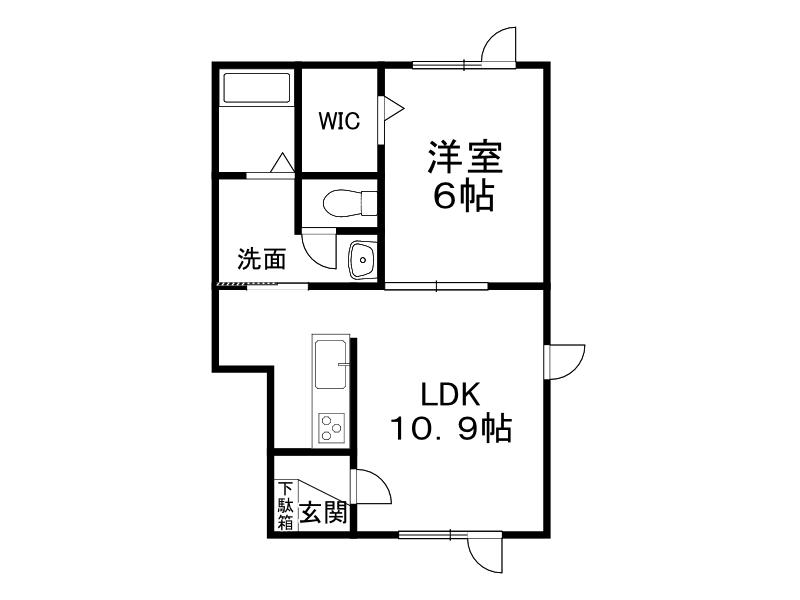 ミシェル アン(1DK/2階)の間取り写真