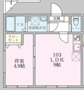 エレジオ横浜(1LDK/1階)の間取り写真