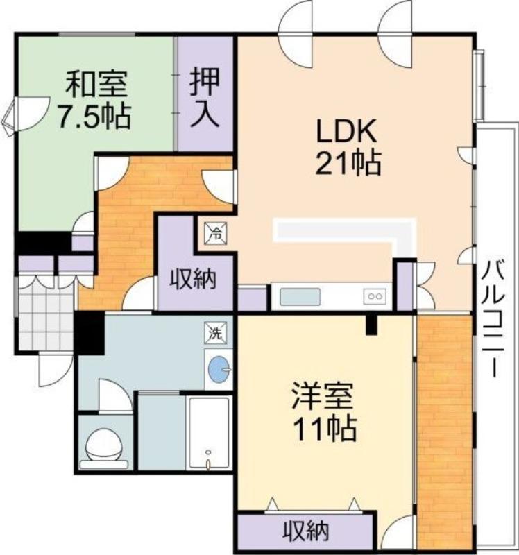メゾンドブラン(2LDK/1階)の間取り写真