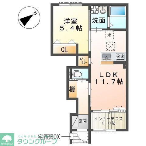 ＪＲ武蔵野線 東浦和駅 徒歩27分 2階建 新築(1LDK/1階)の間取り写真
