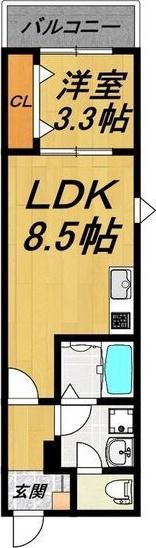 LE COCON 鳴海(1LDK/1階)の間取り写真
