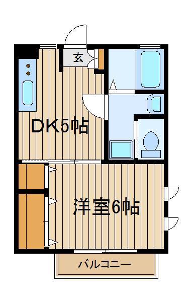 プロヴァンス高野台(1DK/1階)の間取り写真