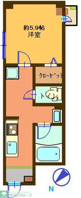 日辰ONEマンション(1K/2階)の間取り写真