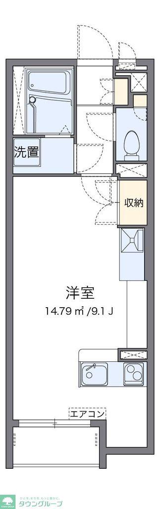 ミランダミ レオーネ新前橋(ワンルーム/1階)の間取り写真