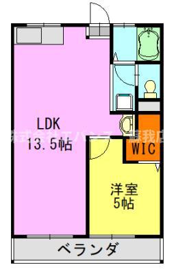 サンライフII(1LDK/2階)の間取り写真