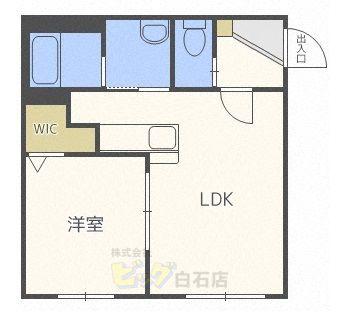 ラグジースペース白石(1LDK/3階)の間取り写真