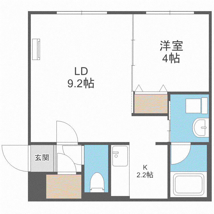 BIRCH(1LDK/4階)の間取り写真