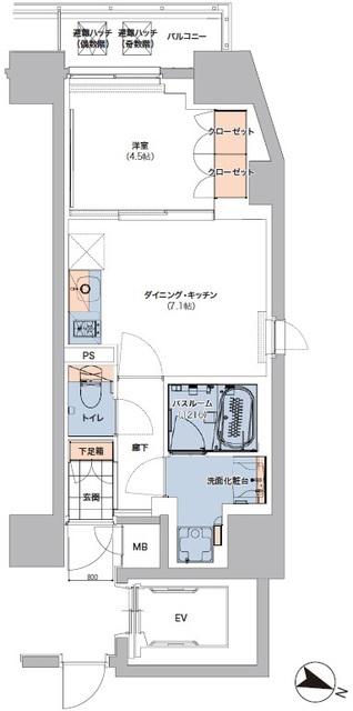 ボヌールステージ笹塚(1DK/6階)の間取り写真