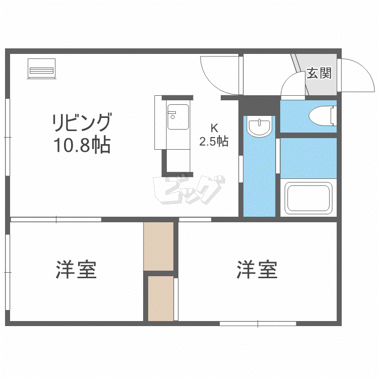 ウッドストックガーデン(2LDK/4階)の間取り写真