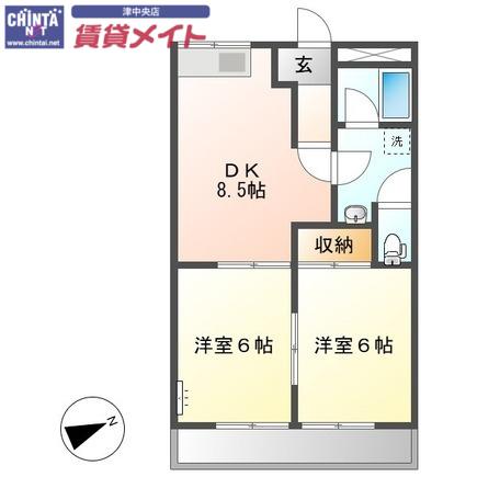 ラメール I(2DK/1階)の間取り写真