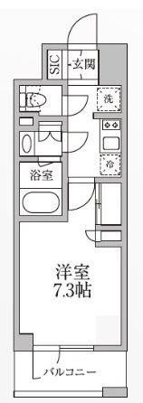 レジディア新御徒町II(1K/4階)の間取り写真
