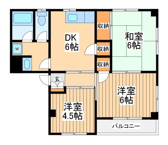 アドリーム(3DK/2階)の間取り写真