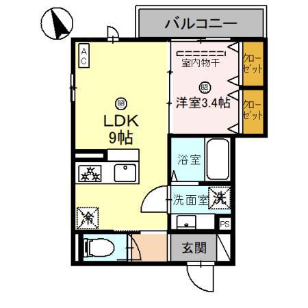 CLII(1LDK/1階)の間取り写真