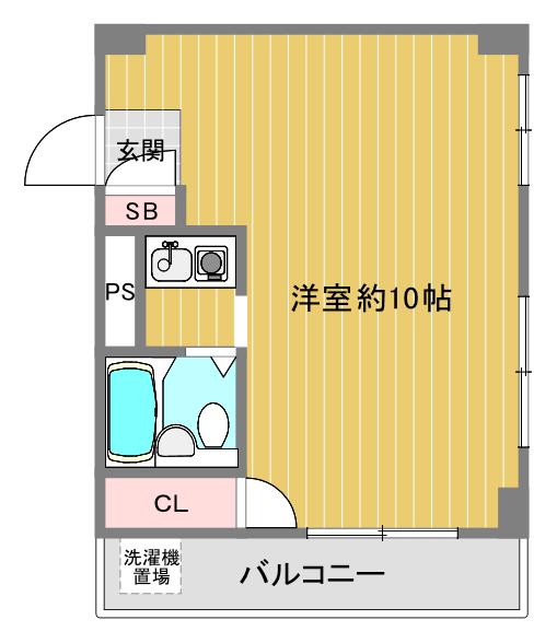 マンション第二明大前T(ワンルーム/8階)の間取り写真