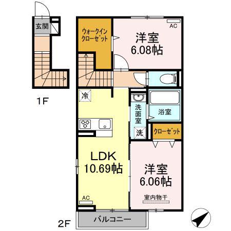 エランドール(2LDK/2階)の間取り写真