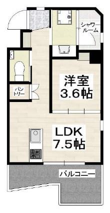 アルヴィータ銘苅 (1DK/5階)の間取り写真