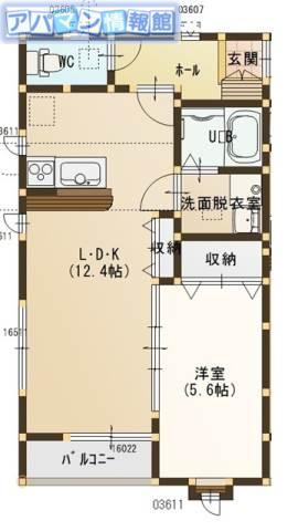 T&K小新南 B棟(1LDK/1階)の間取り写真