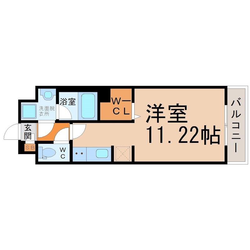 ルクール金山(ワンルーム/6階)の間取り写真