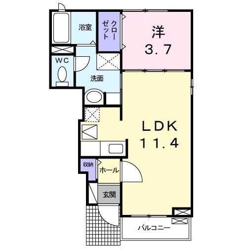 サンリット・M(1LDK/1階)の間取り写真
