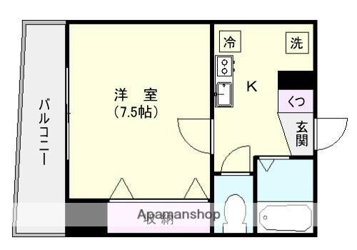 アーバンライフ東邦ビル(1K/2階)の間取り写真