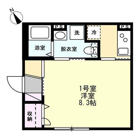 ベイルーム相模原(1K/3階)の間取り写真