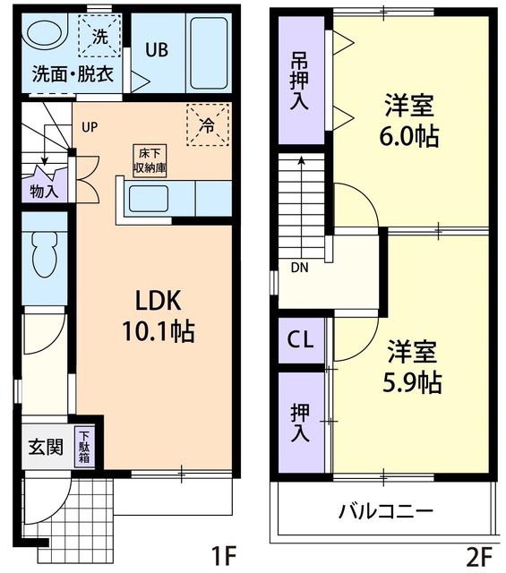 パークテラスA(2LDK/1階)の間取り写真