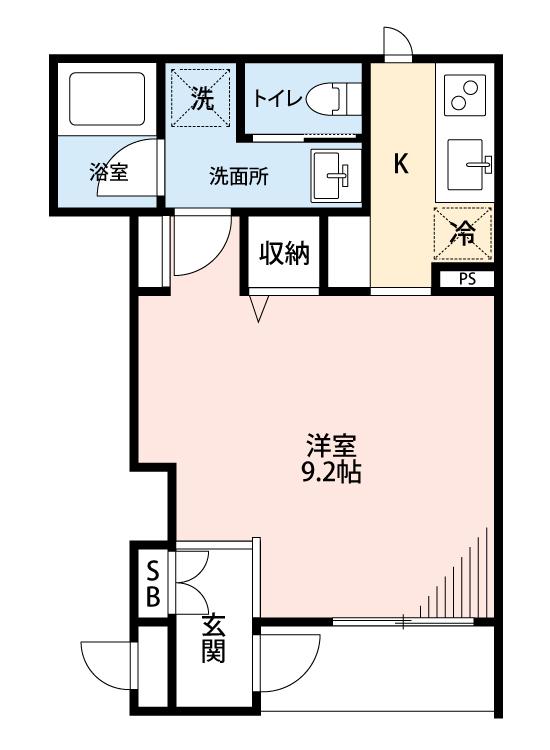 GELUK(1K/1階)の間取り写真