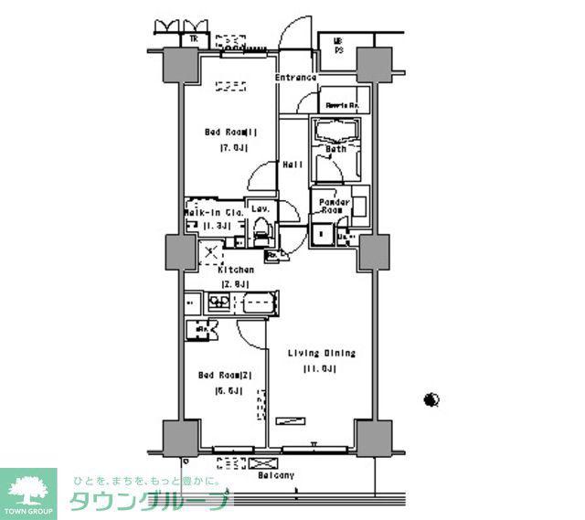 パークアクシス豊洲(2LDK/17階)の間取り写真
