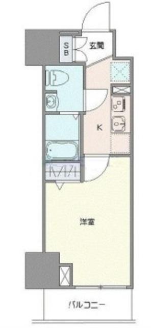 ジェノヴィア草加(1K/4階)の間取り写真
