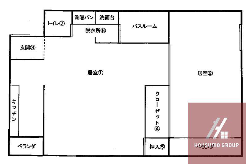 ヤマグチマンション(1LDK/8階)の間取り写真