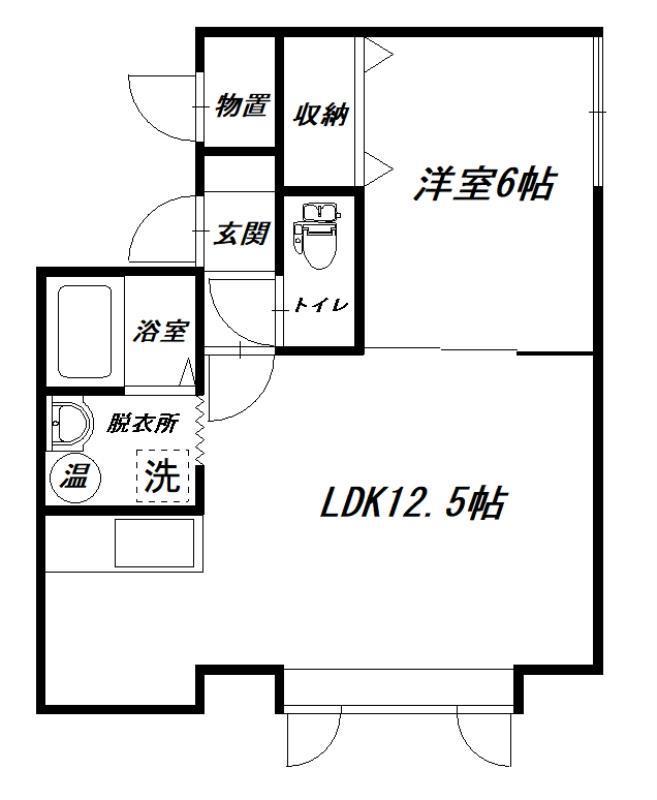 エリスE(1LDK/1階)の間取り写真
