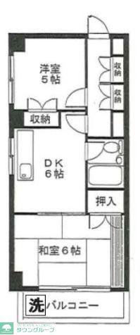 綾瀬ビル(2DK/4階)の間取り写真