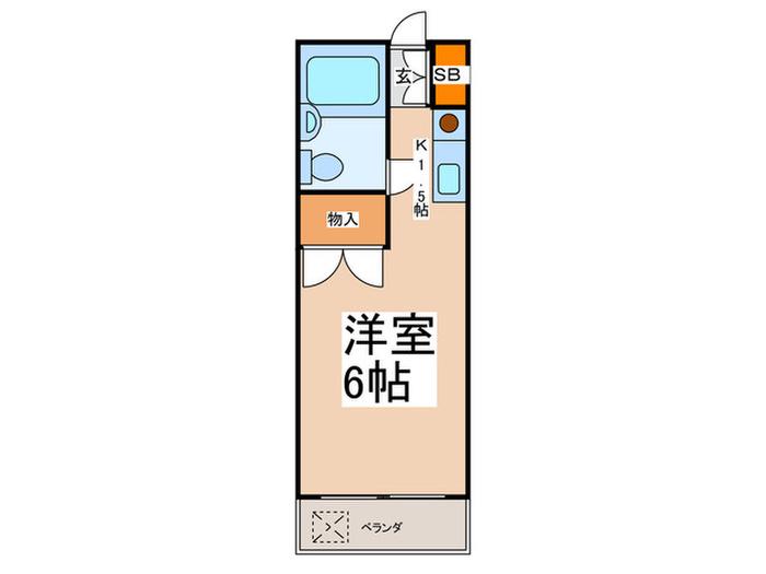 Kハイツ(1K/2階)の間取り写真
