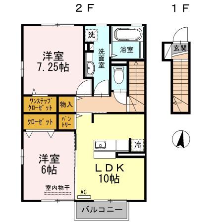 パークサイド泉 C(2LDK/2階)の間取り写真