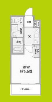 ウェルスクエア池田井口堂(1K/1階)の間取り写真