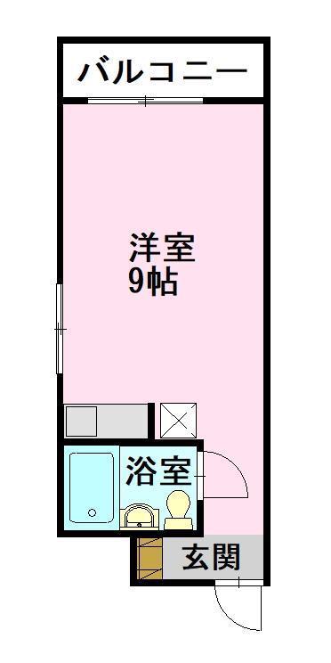グローリア初穂弘前(ワンルーム/4階)の間取り写真