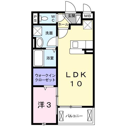 サニーヴィラエテルノM(1LDK/3階)の間取り写真