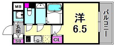 S-RESIDENCE神戸元町(1K/6階)の間取り写真