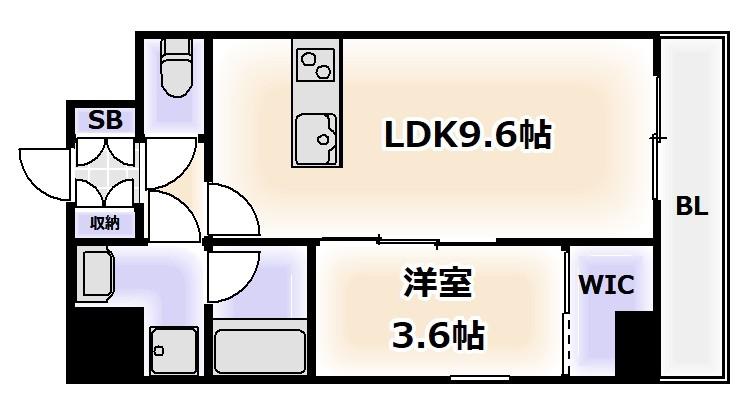 AUFTAKT 天王寺(1LDK/2階)の間取り写真